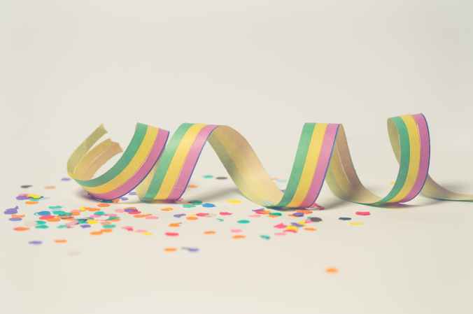 pink green and yellow ribbon illustration